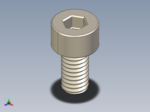 Screw_DIN_912_M4x8F_A2.STEP公制内六角螺钉