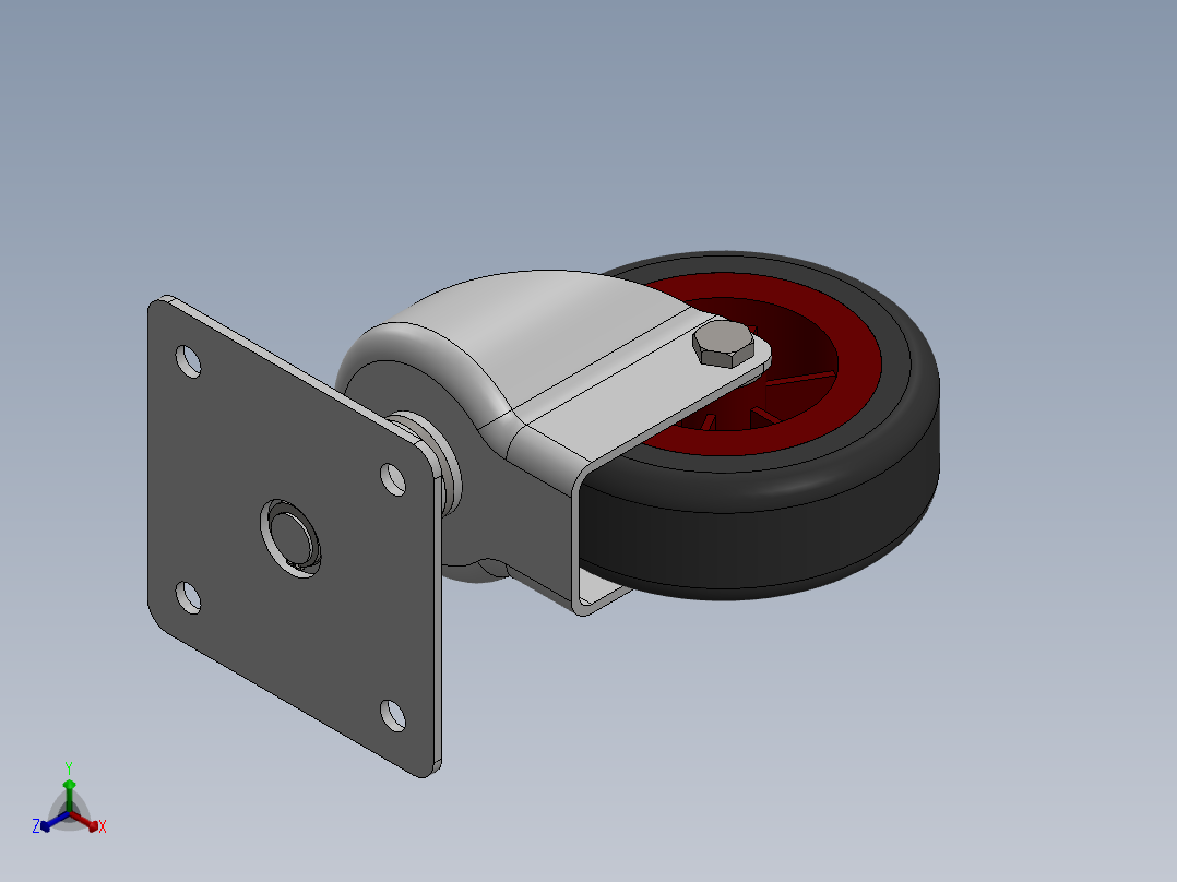 万向轮、脚轮(103)正等轴测图