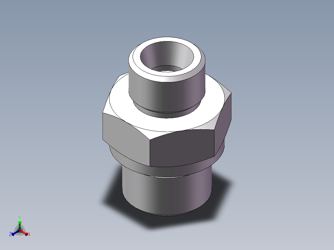 英制管螺纹ED密封、1DB-18-08WD正等轴测图