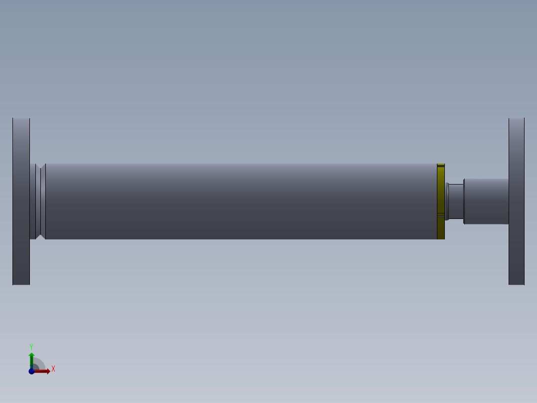 焊接型液压缸（带前后端安装圆法兰） 80x50x425 mm前视图