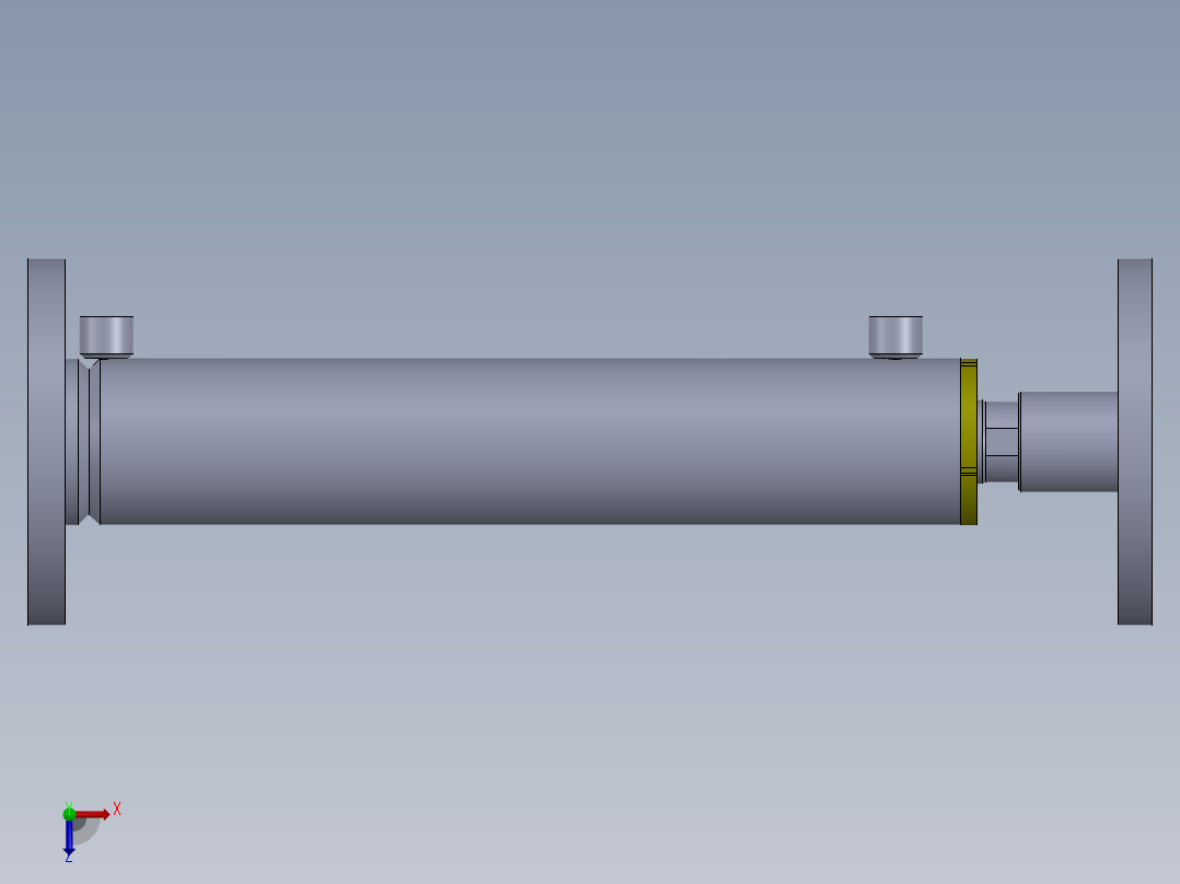 焊接型液压缸（带前后端安装圆法兰） 80x50x425 mm俯视图