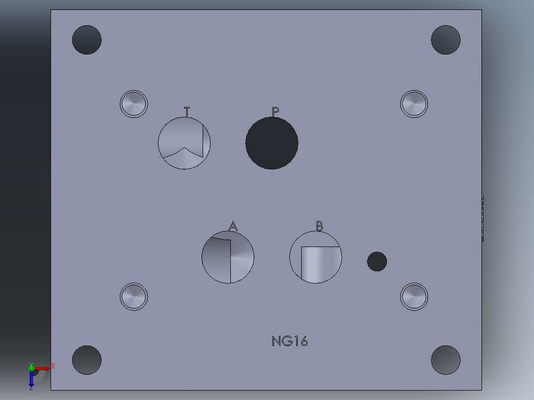 液压块 (1)俯视图