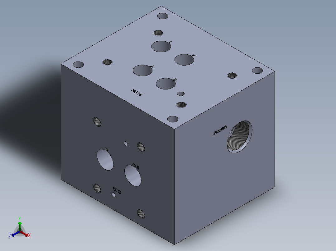 液压块 (1)正等轴测图