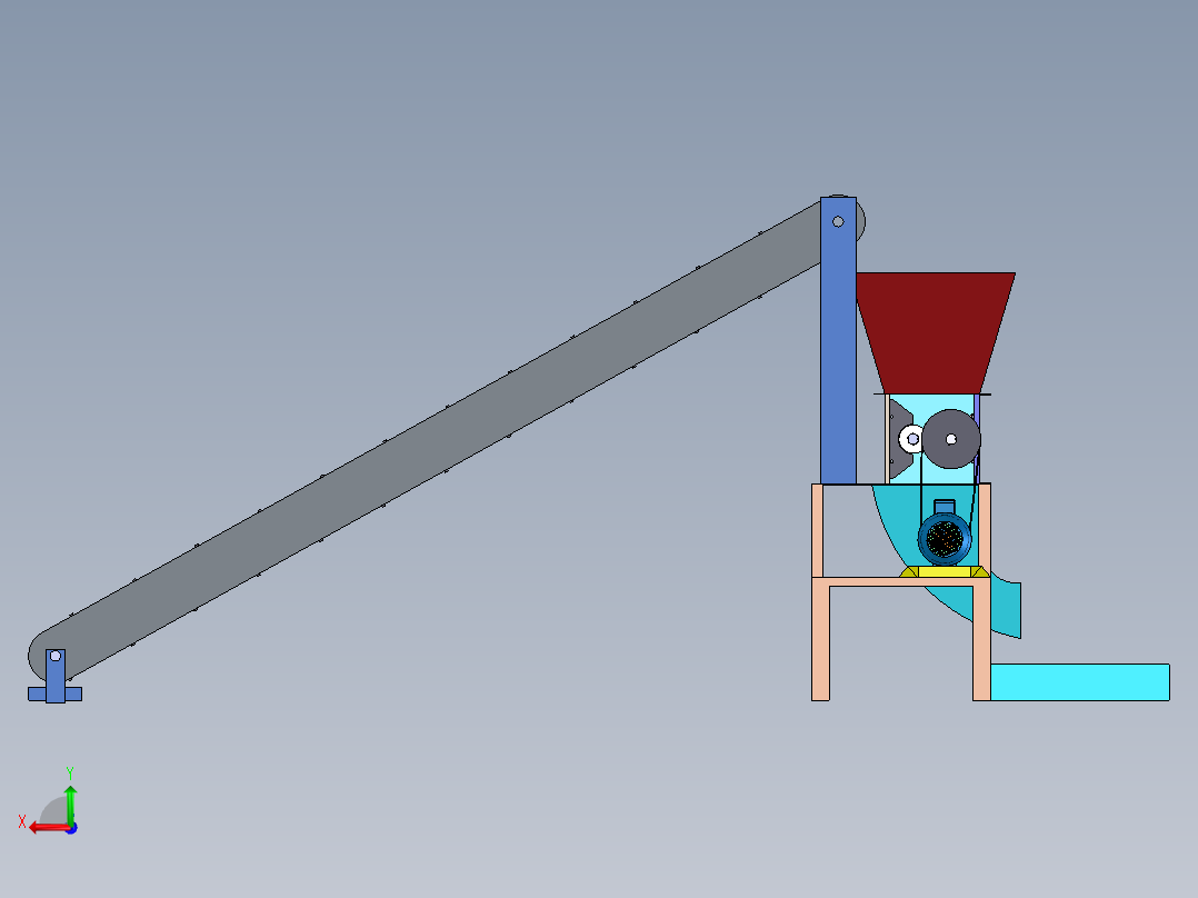 塑料粉碎机后视图