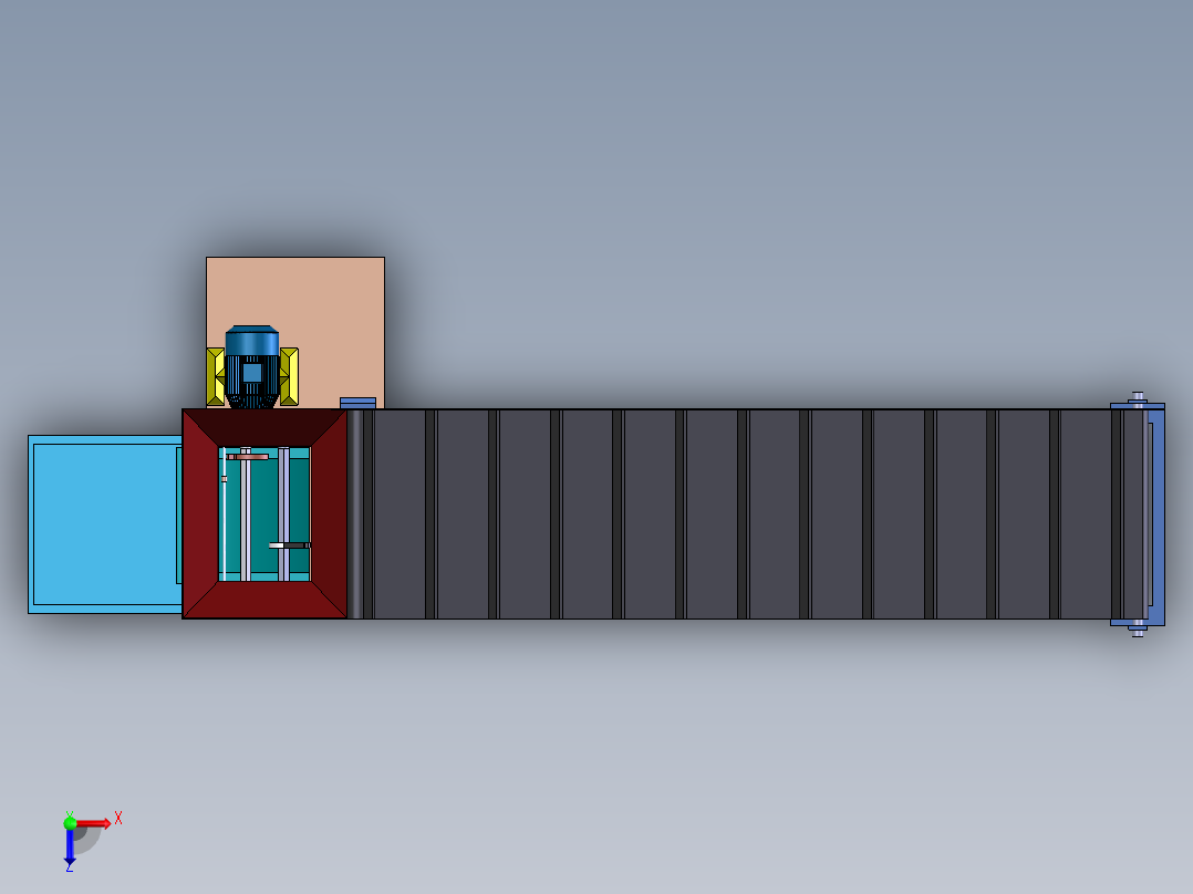 塑料粉碎机俯视图