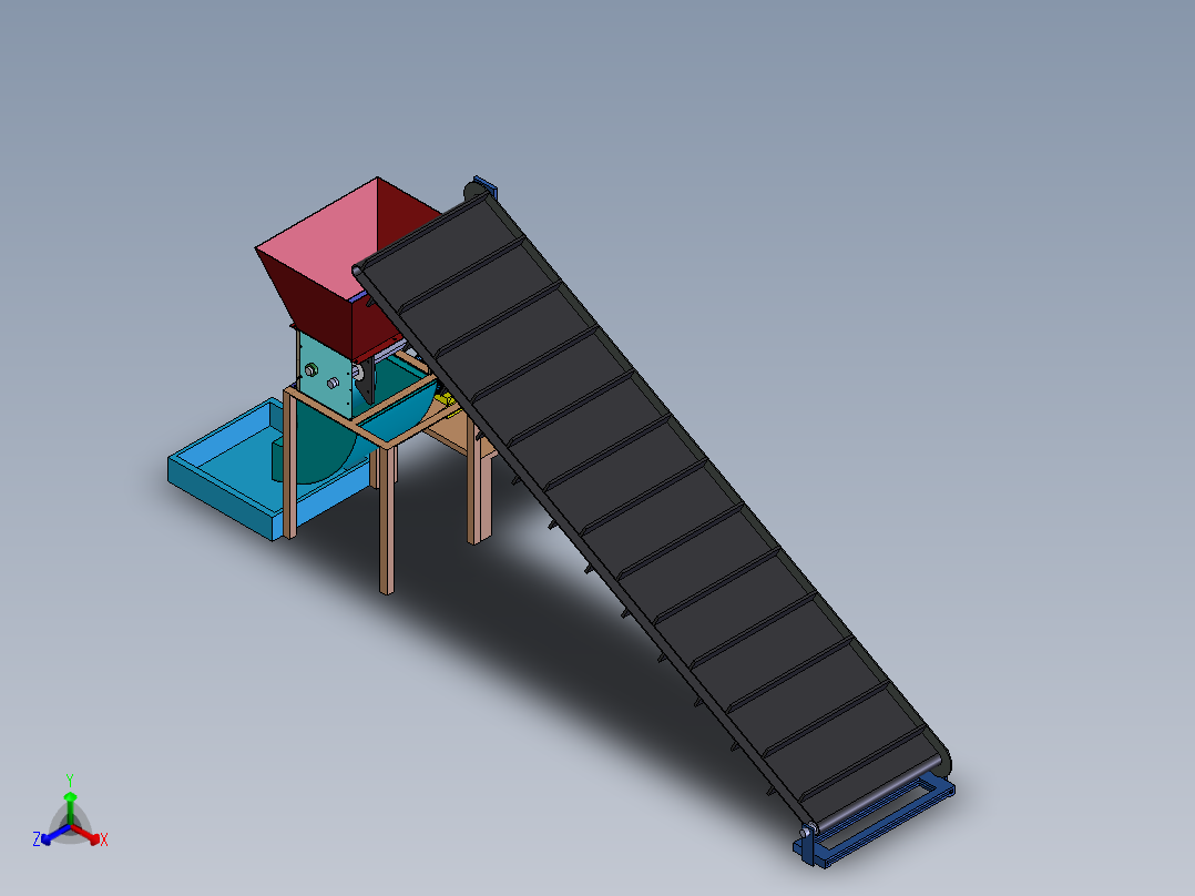 塑料粉碎机正等轴测图