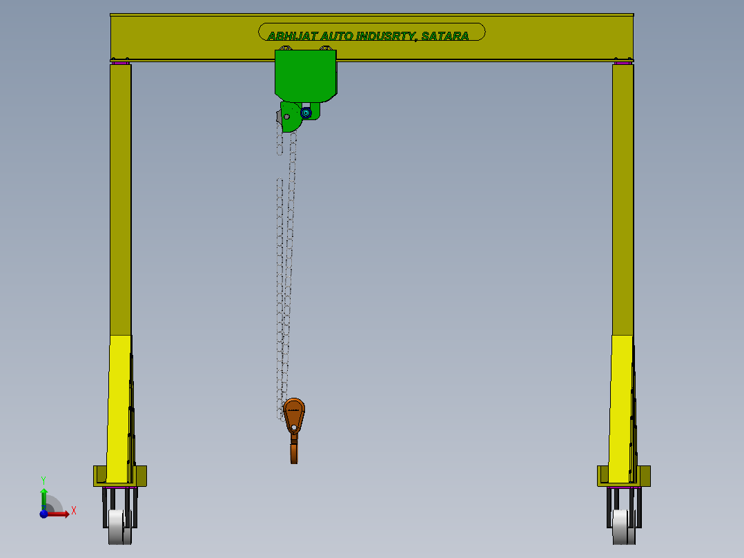 便携式门式起重机前视图