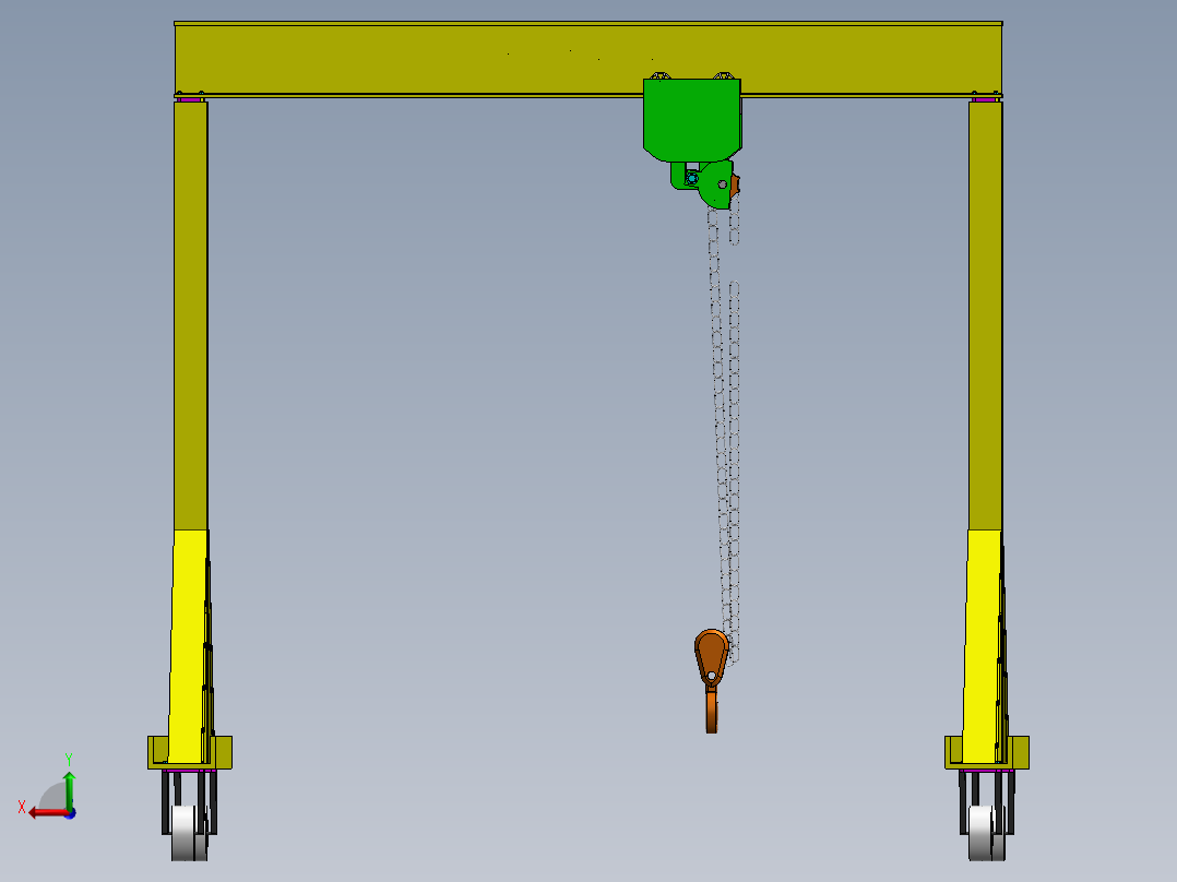 便携式门式起重机后视图