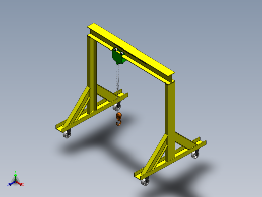 便携式门式起重机正等轴测缩略图