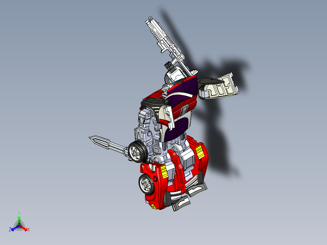 变形汽车人正等轴测图