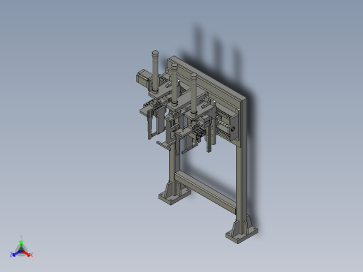 两边下折结构装配正等轴测缩略图