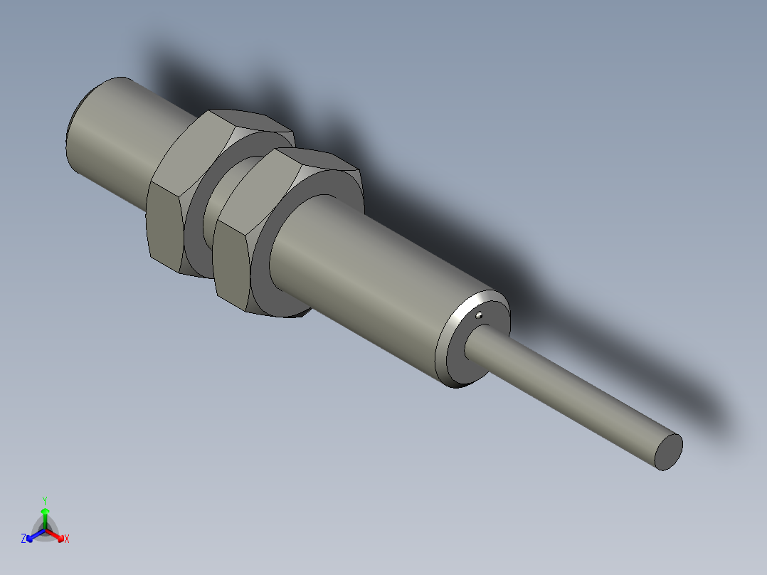 圆柱形标准功能型电感式传感器ISLR08BFDPO正等轴测图