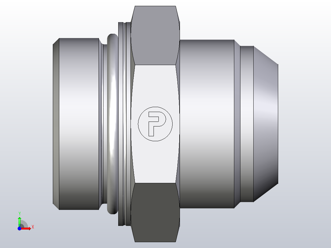 EO硬管接头公螺柱连接器20M42F87OMXS前视图