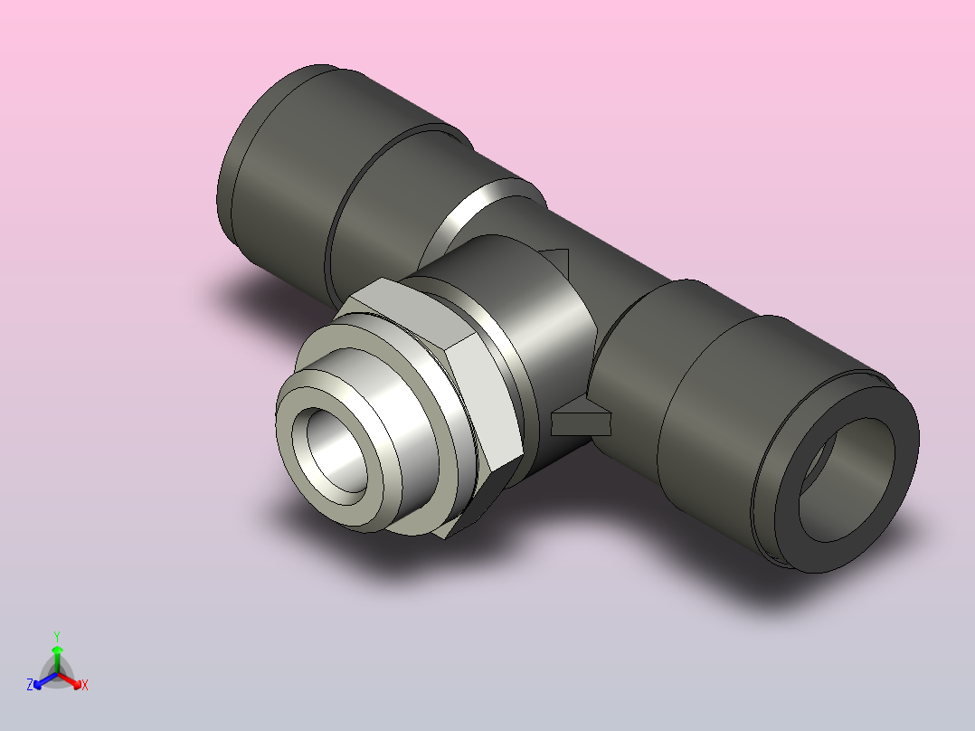 快插接头QST-V0-G1_4-8正等轴测图