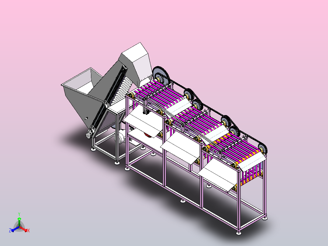 和田枣分级机-三维sw+二维CAD正等轴测图