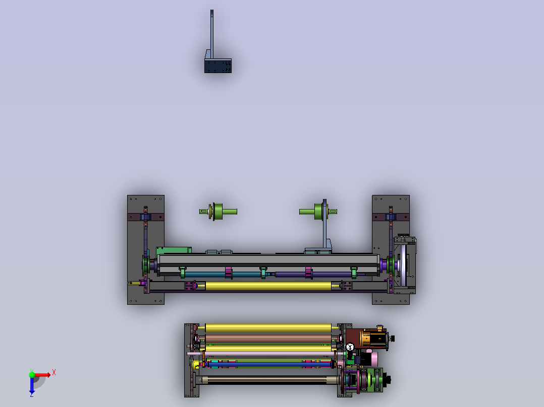 全自动双轴分切复卷机俯视图