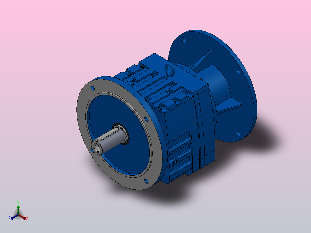RF77ZP斜齿轮减速机RF77-10.88-M1-P132-Φ300正等轴测图