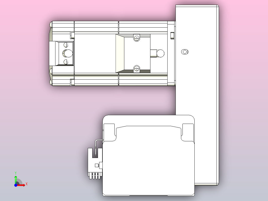 皮带直线轴半封闭可选导轨TPA-HNB-85D-90-L300-LU-C-P20-N3前视图