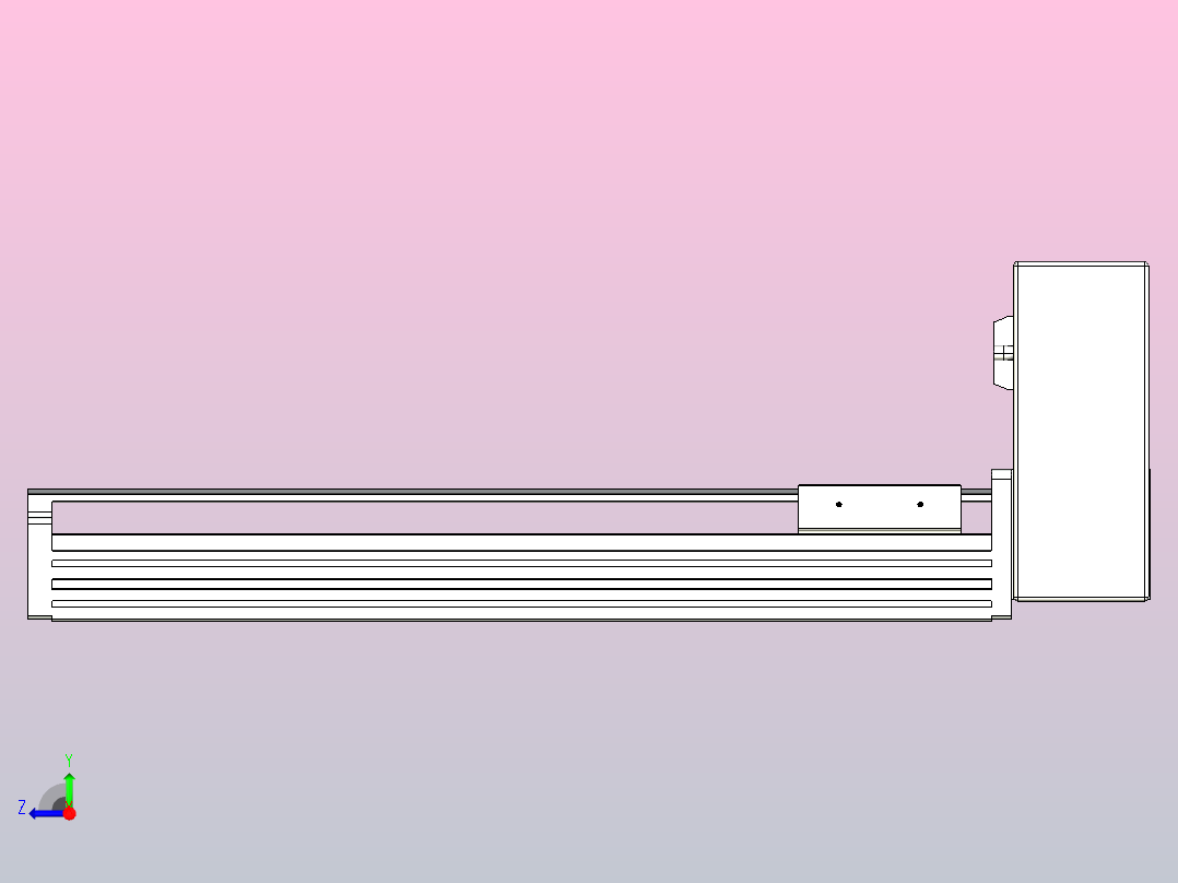 皮带直线轴半封闭可选导轨TPA-HNB-85D-90-L300-LU-C-P20-N3右视图