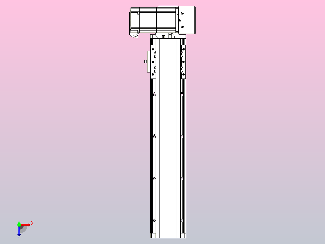 皮带直线轴半封闭可选导轨TPA-HNB-85D-90-L300-LU-C-P20-N3俯视图