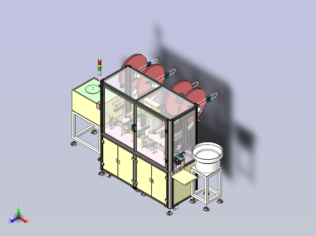 一款连接器插端子机设备3D模型主视图
