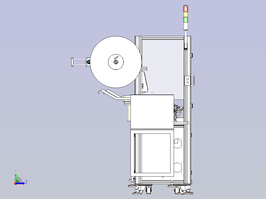 一款连接器插端子机设备3D模型左视图