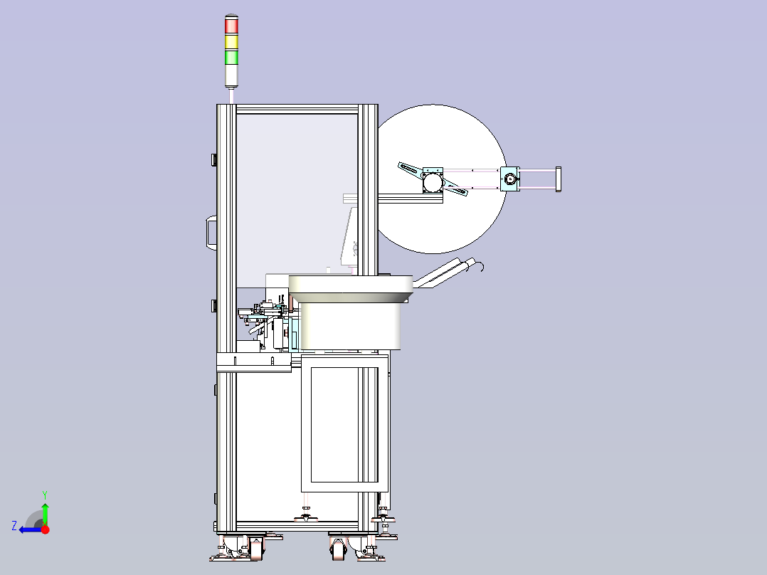 一款连接器插端子机设备3D模型右视图