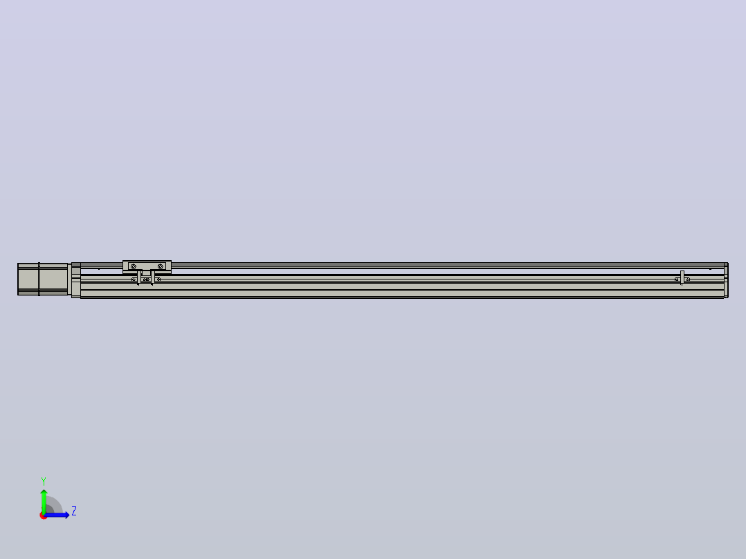 SYS12-BC-950-200W滚珠花健、支撑座、滚珠丝杠、交叉导轨、直线模组.STEP左视图
