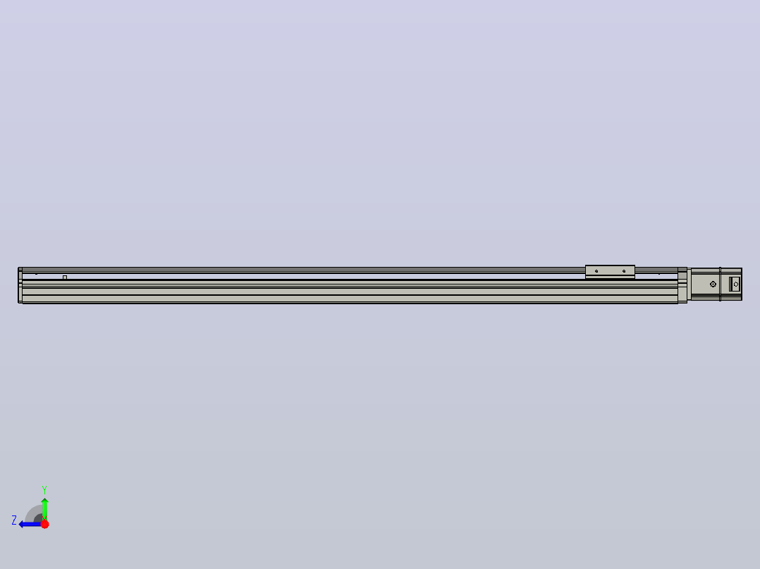 SYS12-BC-950-200W滚珠花健、支撑座、滚珠丝杠、交叉导轨、直线模组.STEP右视图