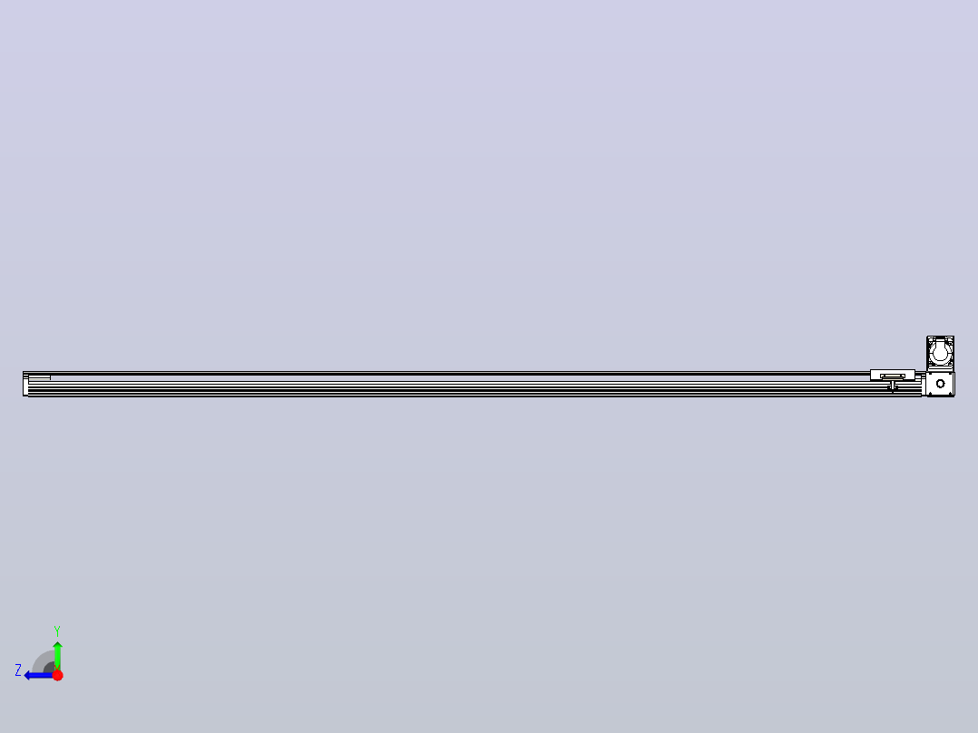 皮带直线轴半封闭可选导轨TPA-HNB-105D-90-L2000-RU-C-P20-N3右视图