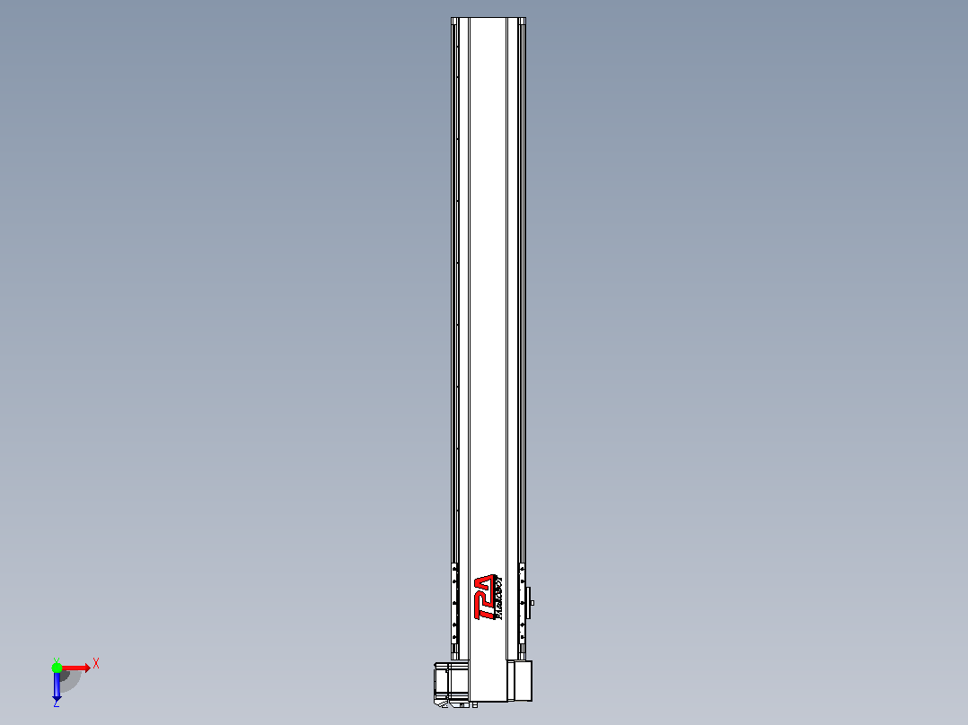 皮带直线轴半封闭可选导轨TPA-HNB-120D-110-L800-RP-Y-P40-N3俯视图