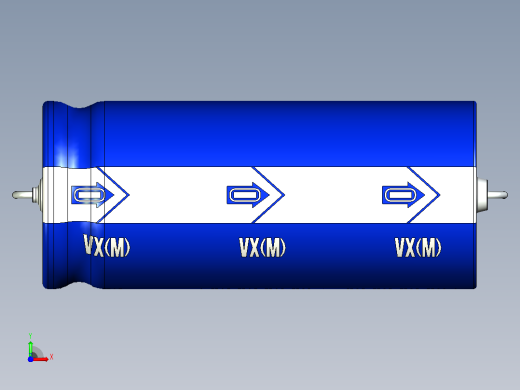 铝制轴向电解电容器。VX系列26x60毫米前视缩略图