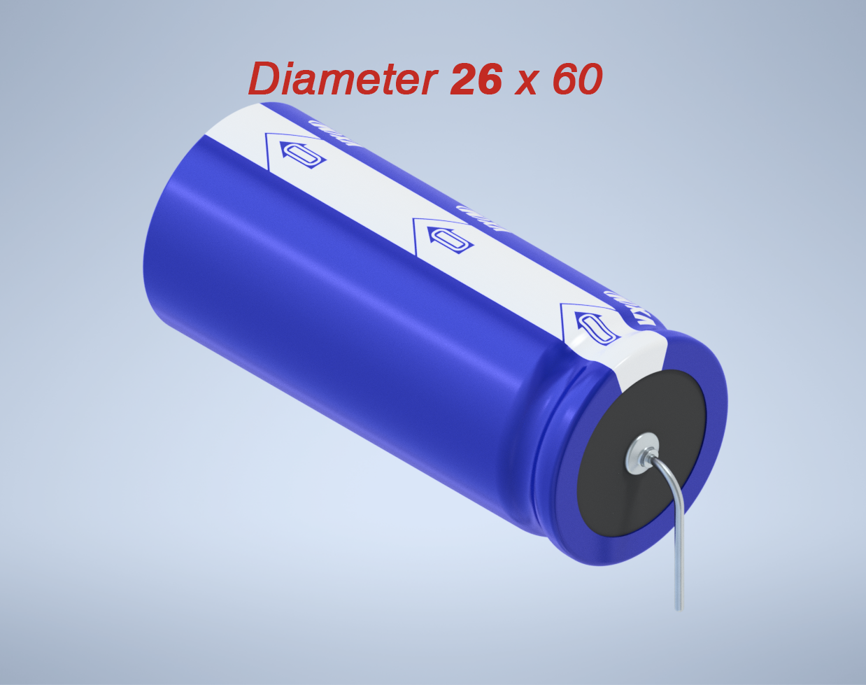 铝制轴向电解电容器。VX系列26x60毫米