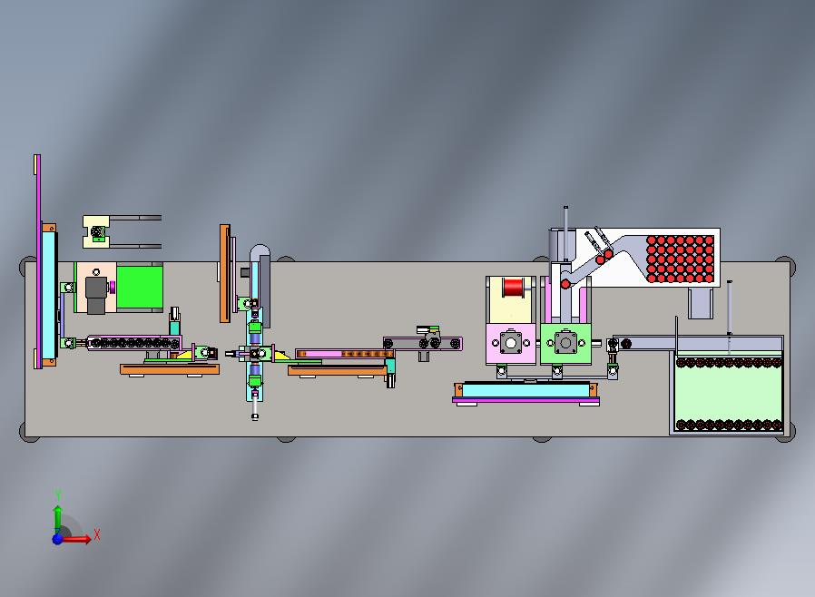 微波炉阳极组装生产线前视图