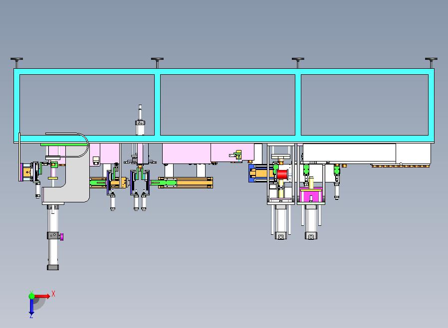 微波炉阳极组装生产线俯视图