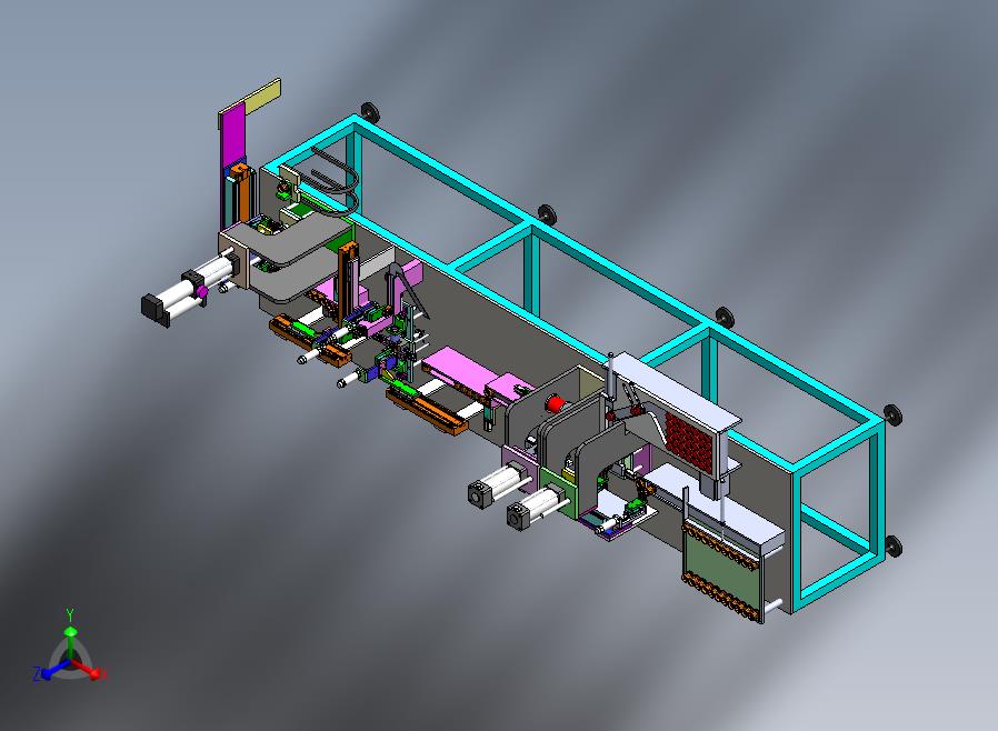 微波炉阳极组装生产线正等轴测图