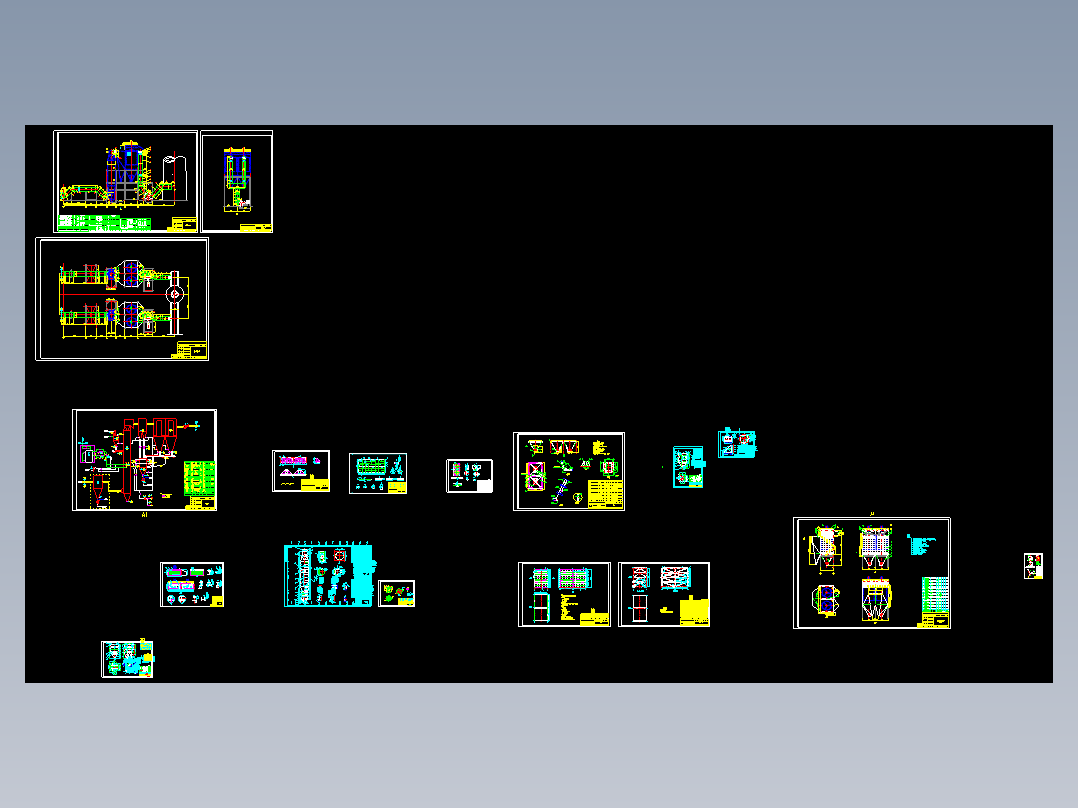 2130吨锅炉烟气半干法脱硫除尘设计CAD图纸
