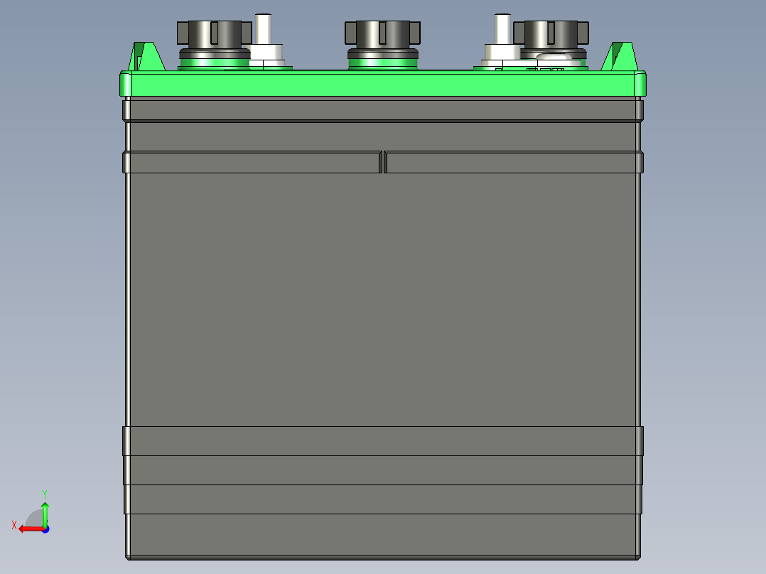 车用电池盒后视图