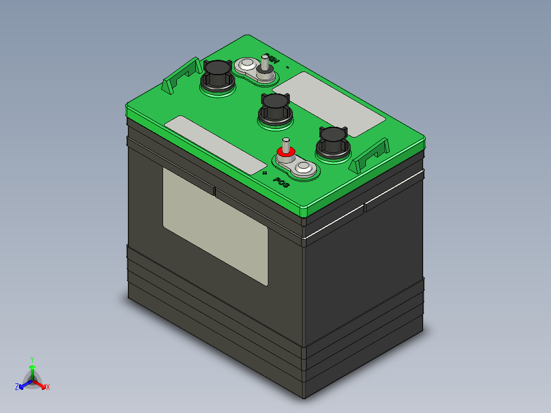 车用电池盒正等轴测图