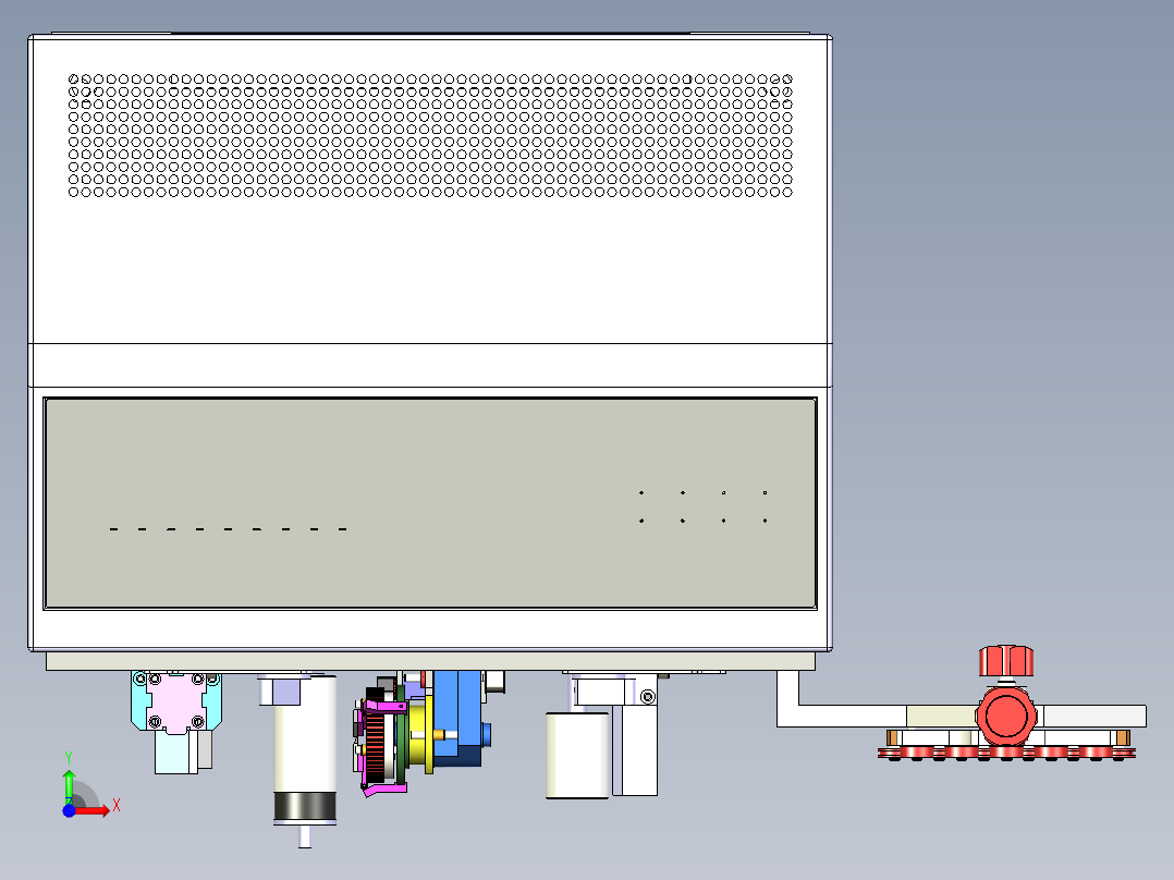 数控同轴剥线机3D图纸带CAD图 E280前视图
