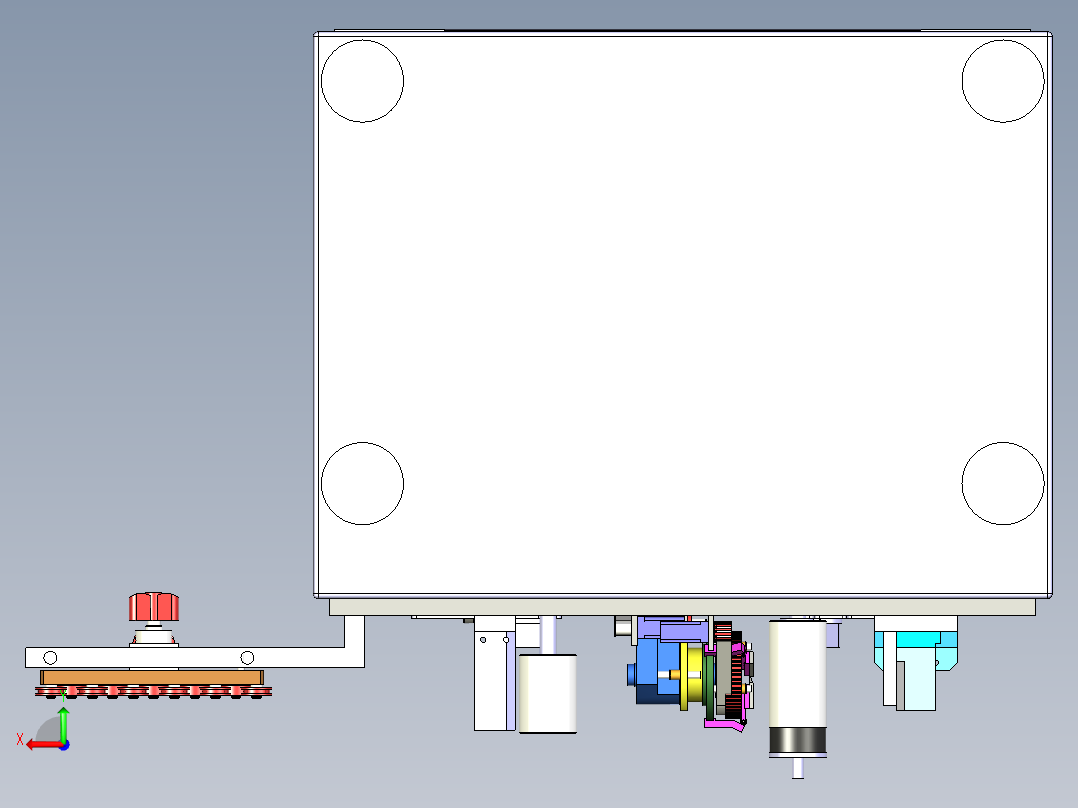 数控同轴剥线机3D图纸带CAD图 E280后视图
