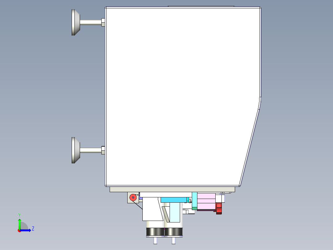 数控同轴剥线机3D图纸带CAD图 E280左视图