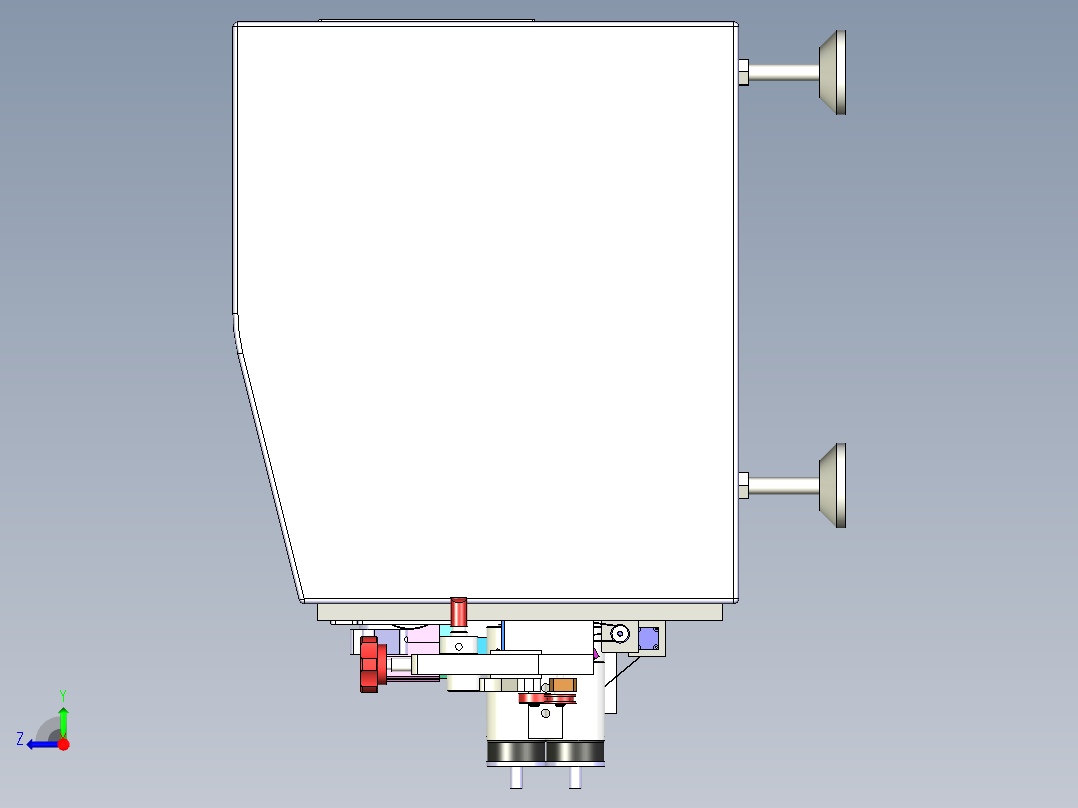 数控同轴剥线机3D图纸带CAD图 E280右视图