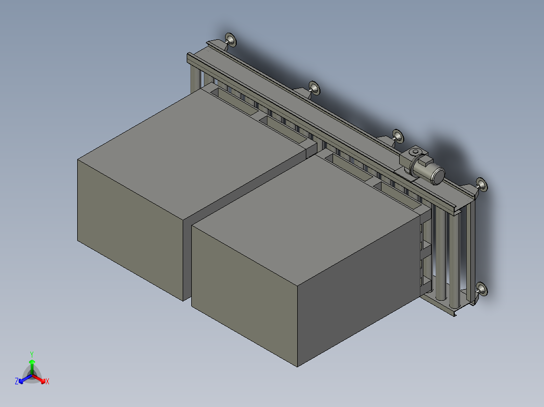 动力滚筒输送平台3D模型 (1)