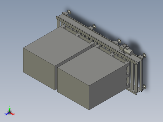 动力滚筒输送平台3D模型 (1)