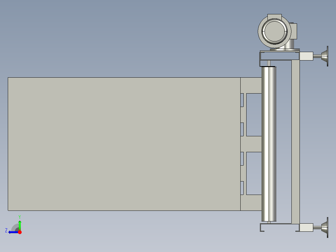 动力滚筒输送平台3D模型 (1)右视图