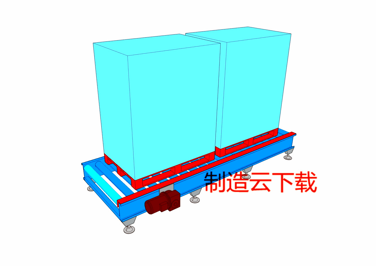动力滚筒输送平台3D模型 (1)
