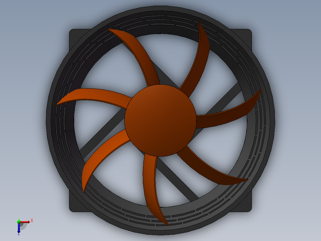 usb迷你小风扇俯视图