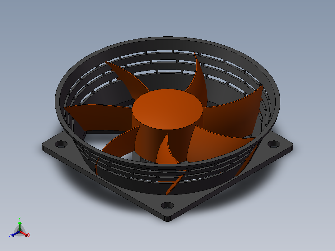 usb迷你小风扇正等轴测图