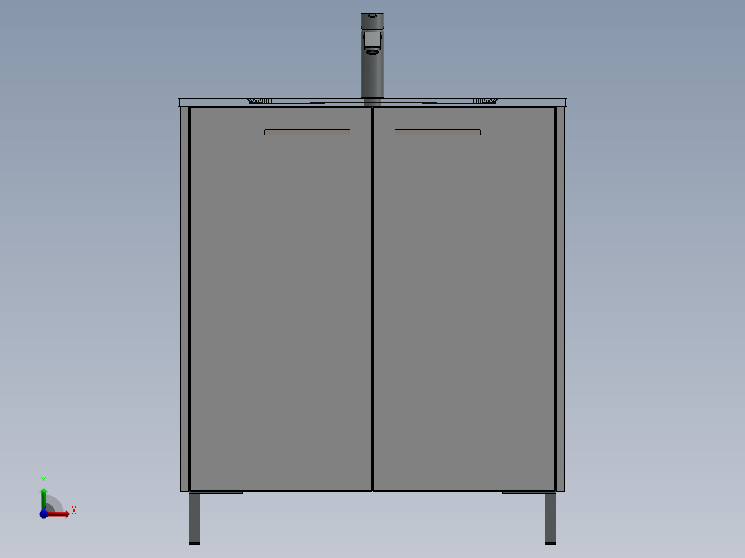 solidworks 浴室家具前视图